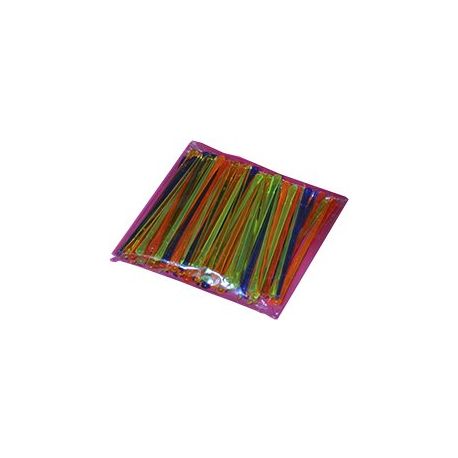 Palillos plástico 8cm multicolor, 100u