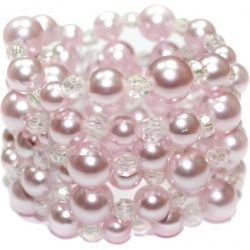 Pulsera ancha de perlas, Rosa