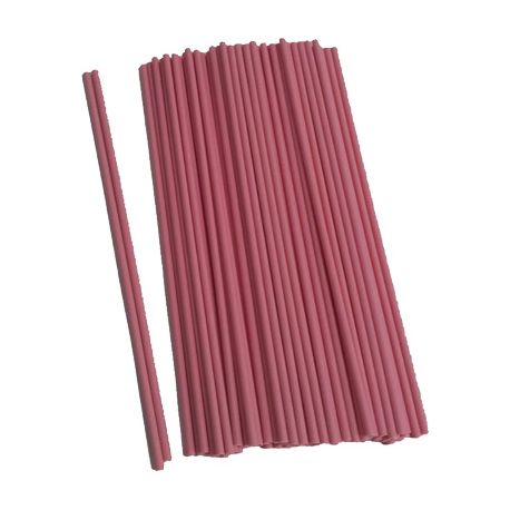 Palo plástico rosa 25cm x 5mm, 100u