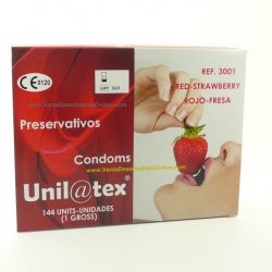 Preservativos Rojos sabor fresa-Unilatex
