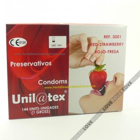 Preservativos Rojos sabor fresa-Unilatex