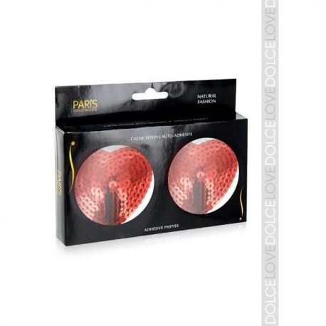 Pezoneras Corazon Lentejuelas [Rojo]