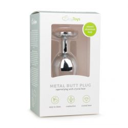 Plug Anal Metalico Mediano [Cristal Blanco]