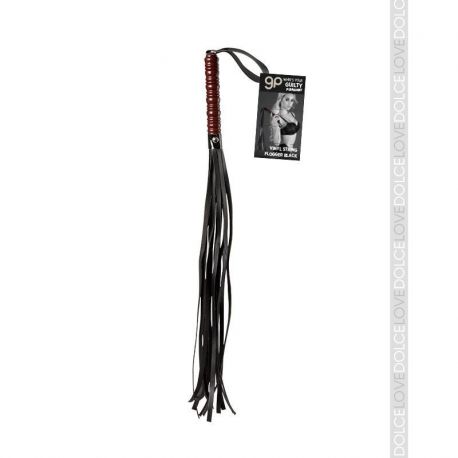 Látigo Flogger de Vinilo Negro