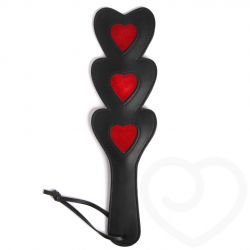 Paddle Heart en Cuero [Negro-Rojo]