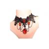 Elegante Collar Negro y Ruby Rojo